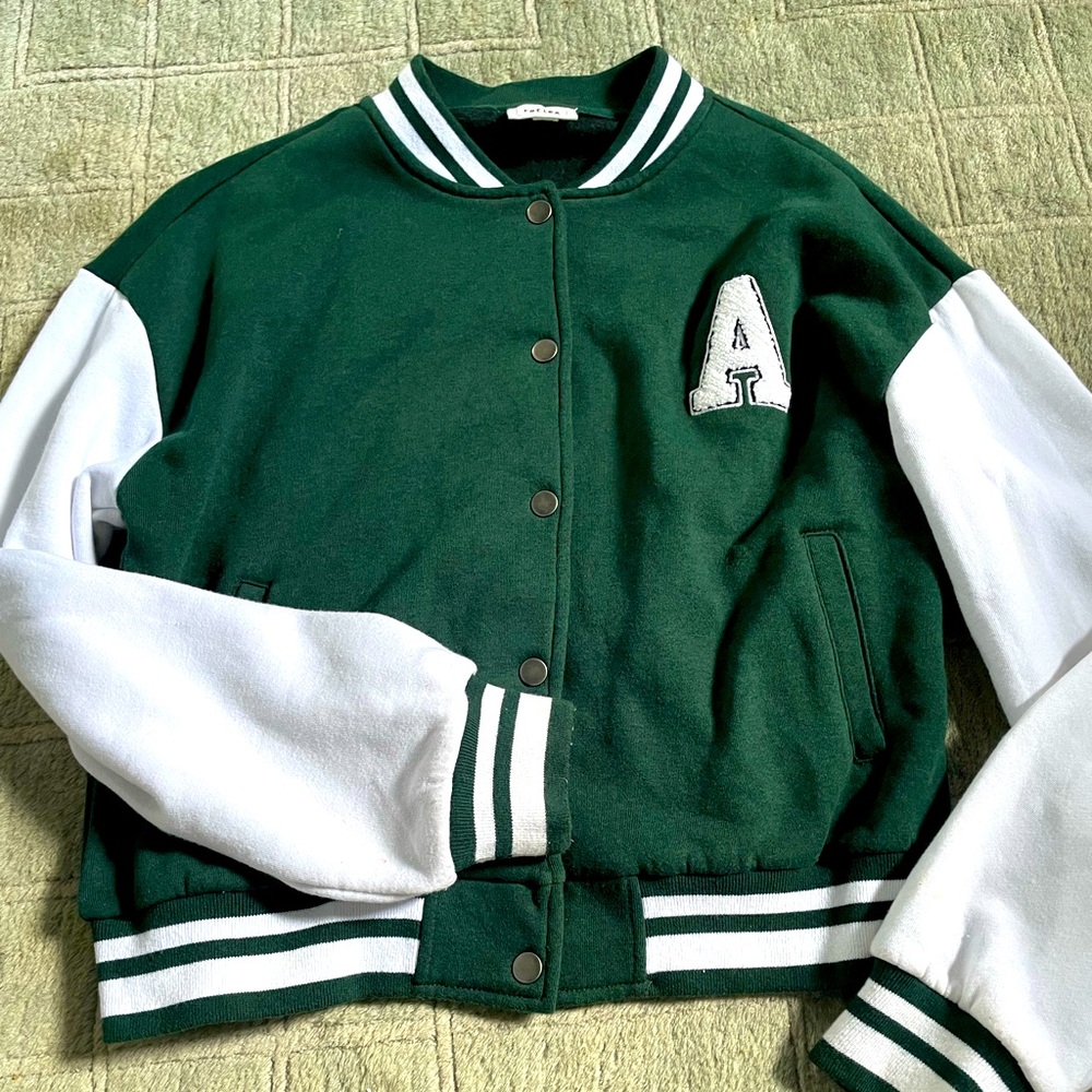 Reflex Green and White Kids Jacket
